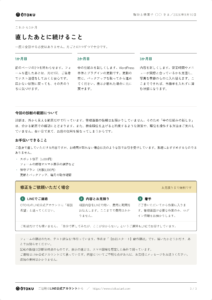 ホームページ健康診断レポート見本 3ページ目(これから3か月に続けること)