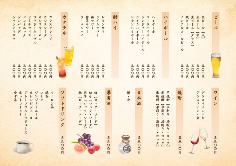 メニュー表デザイン 5